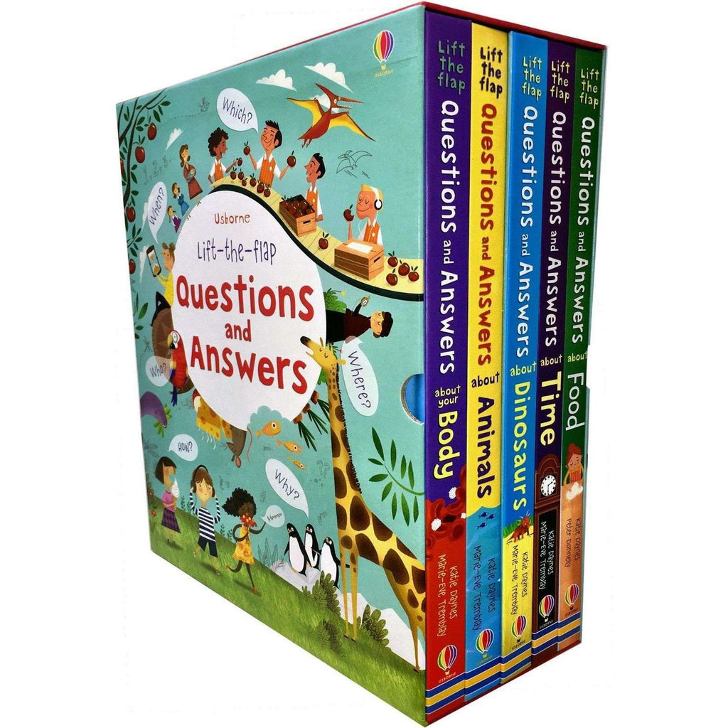 Usborne Lift the flap Questions and Answers 5 Books Box Set Collection  Animals Body