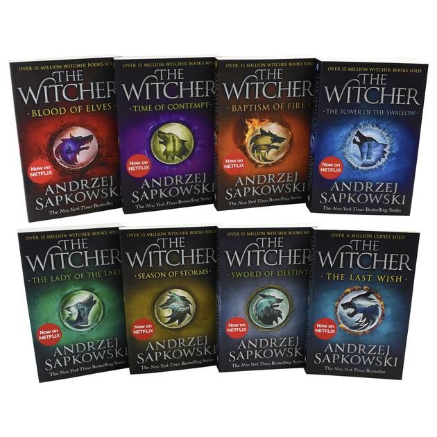NUEVO set de biblioteca de la serie The Witcher Complete Collection 8 libros,  ¡ahora en Netflix!