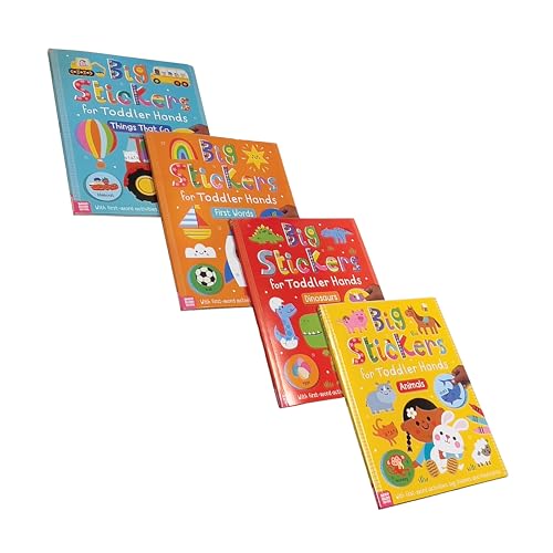 Big stickers for toddler hands: set of 4 activity books promoting creativity for little ones