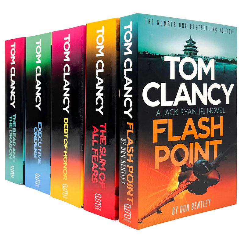 Tom Clancy Flash Point, The Sum of All Fears, Debt of Honor, Executive Orders and The Bear and The Dragon by Don Bentley and Tom Clancy 5 Books Collection Set