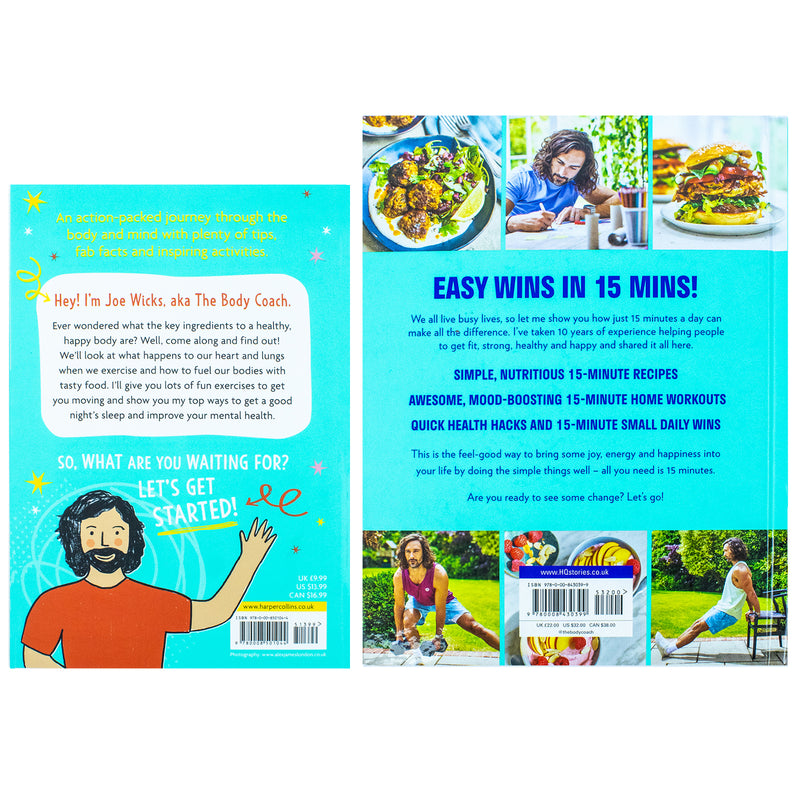 Joe Wicks Collection 2 Books Set (Fitter Healthier Happier and Feel Good in 15)