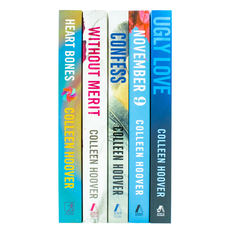 Colleen Hoover 5 Book Set ( Ugly Love, November 9, Confess, Without Merit, Heart Bones )