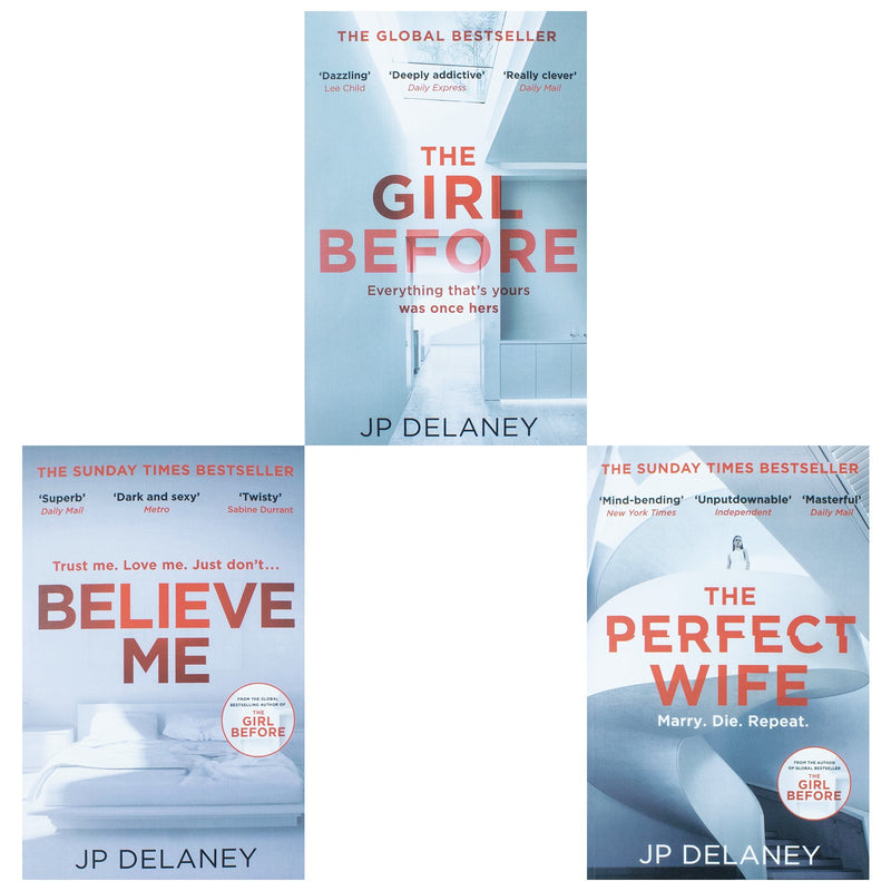 JP Delaney 3 Books Collection Set The Girl Before, Believe Me & The Perfect Wife