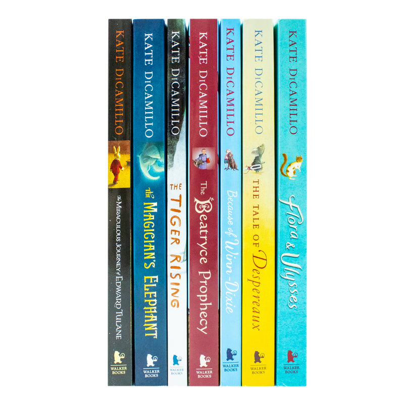 Kate Dicamillo Collection 7 Books Box Set (The Miraculous Journey of Edward Tulane, Magician's Elephant, Tiger Rising, Beatryce Prophecy, Because of Winn-Dixie, Tale of Despereaux & Flora & Ulysses)