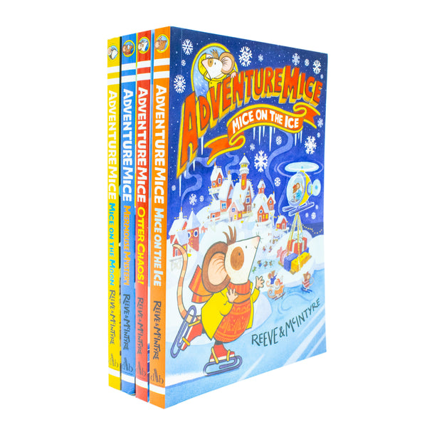 Adventure mice 4 Book Set by Reeve & McIntyre (Mice On The Ice,Otter Chaos,Mermouse Mystery,Mice On The Moon)