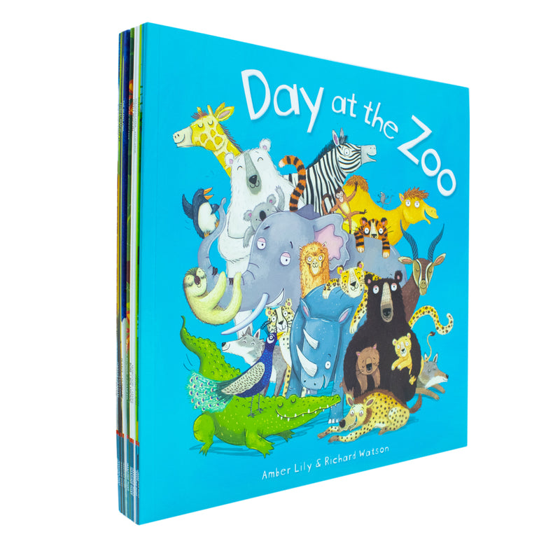 A Day at the Zoo 10 Animal Stories Illustrated Picture Flats Book Collection: (Animal Magic, Little Giraffe Big Idea, Little Penguin, See You Later Alligator,The Silent Owl, Milly the Meerkat)