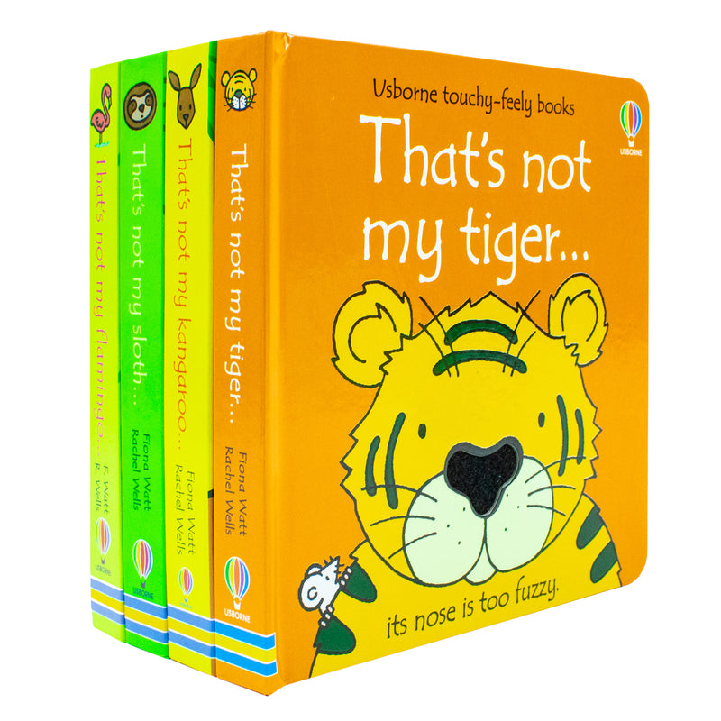 That's Not My 4 Books Collection Set by Fiona Watt & Rachel Wells (Flamingo, Sloth, Kangaroo & Tiger)