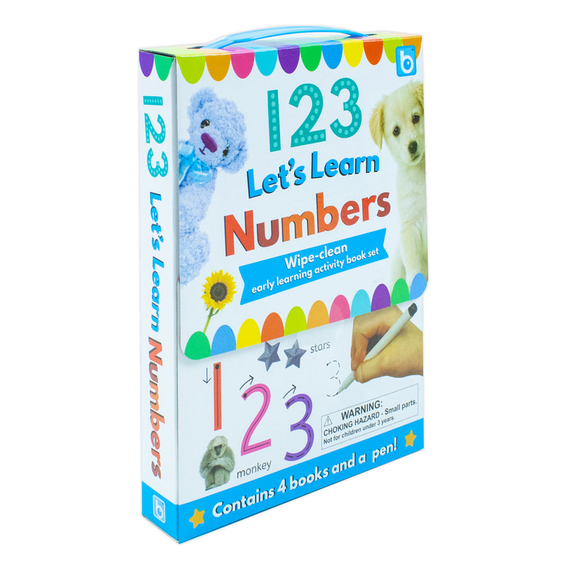 123 Let's Learn Numbers Wipe Clean 4 Books Set inc Pen