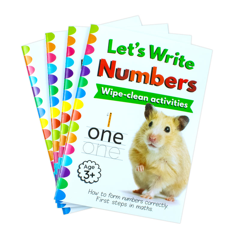 123 Let's Learn Numbers Wipe Clean 4 Books Set inc Pen