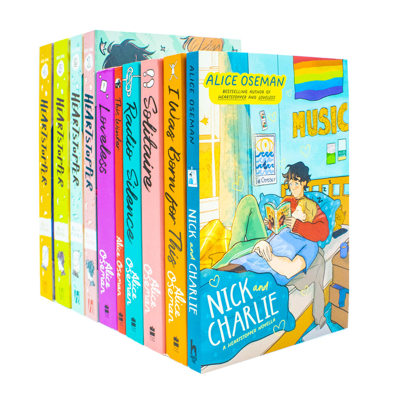 Alice Oseman Collection 10 Book Set (Heart Stopper Series 1-4, Solitaire, Loveless, This Winter, Radio Silence, Nick and Charlie, I Was Born for This)