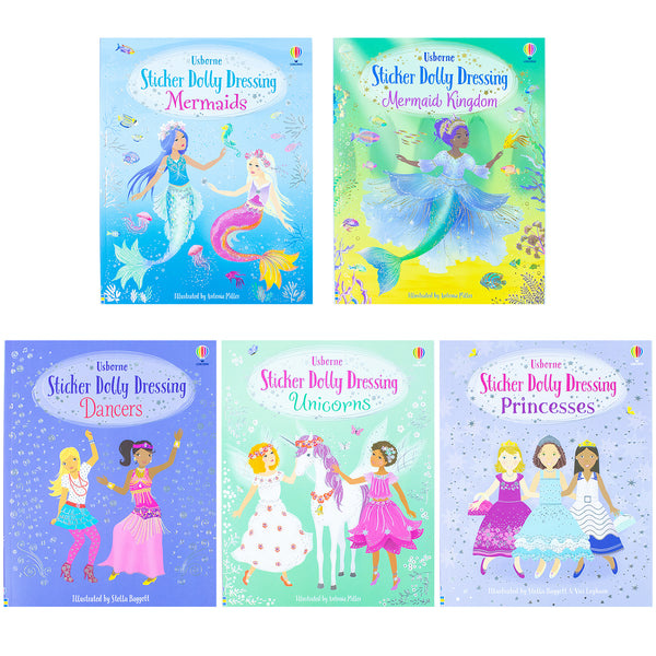 Usborne Sticker Dolly Dressing 5 Books Set Collection By Antonia Miller & Fiona Watt