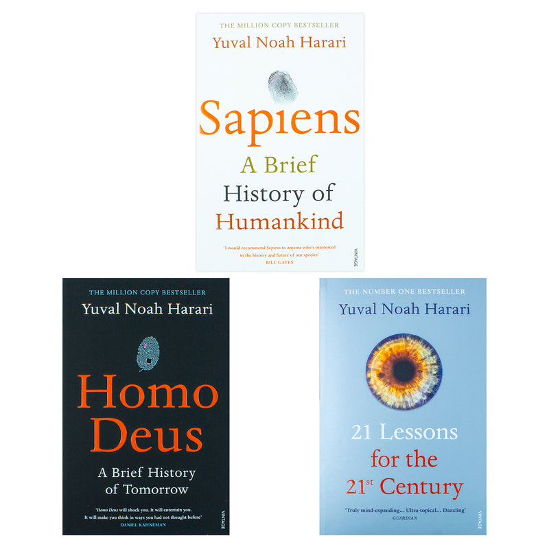 Yuval Noah Harari 3 books Collection Set (Sapiens, Homo Deus, 21 Lessons)