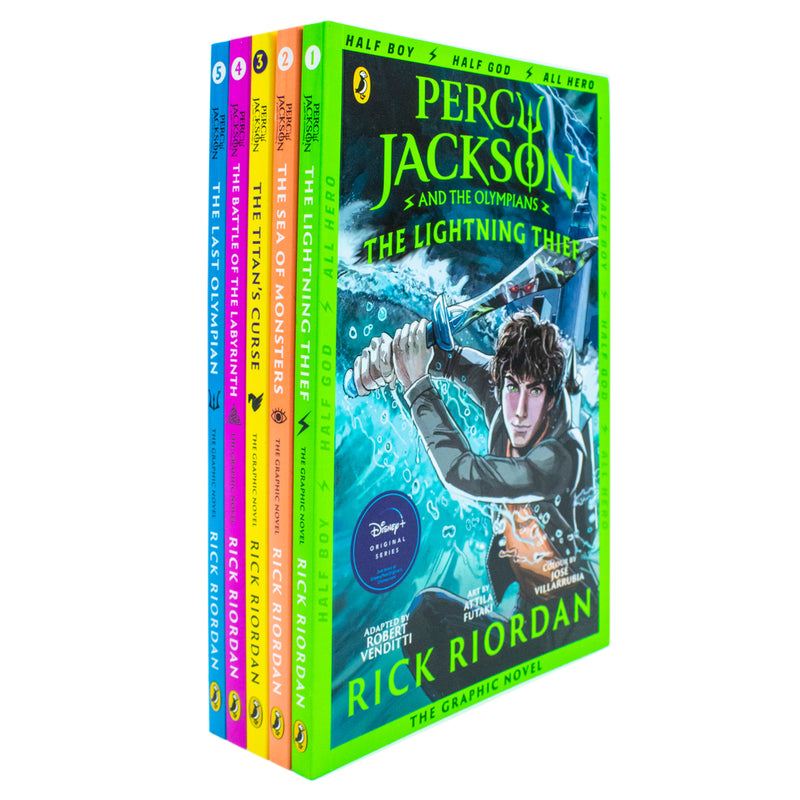 Percy Jackson Graphic Novels 5 Books Collection Set by Rick Riordon, The Lightning Thief...