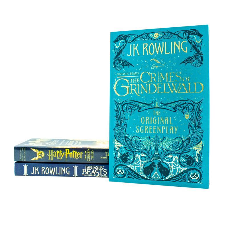 J.K. Rowling Collection 3 Books Screenplay Set (Fantastic Beasts and Where to Find Them, The Crimes of Grindelwald, Harry Potter and the Cursed Child - Parts One and Two)