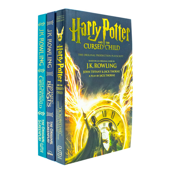 J.K. Rowling Collection 3 Books Screenplay Set (Fantastic Beasts and Where to Find Them, The Crimes of Grindelwald, Harry Potter and the Cursed Child - Parts One and Two)