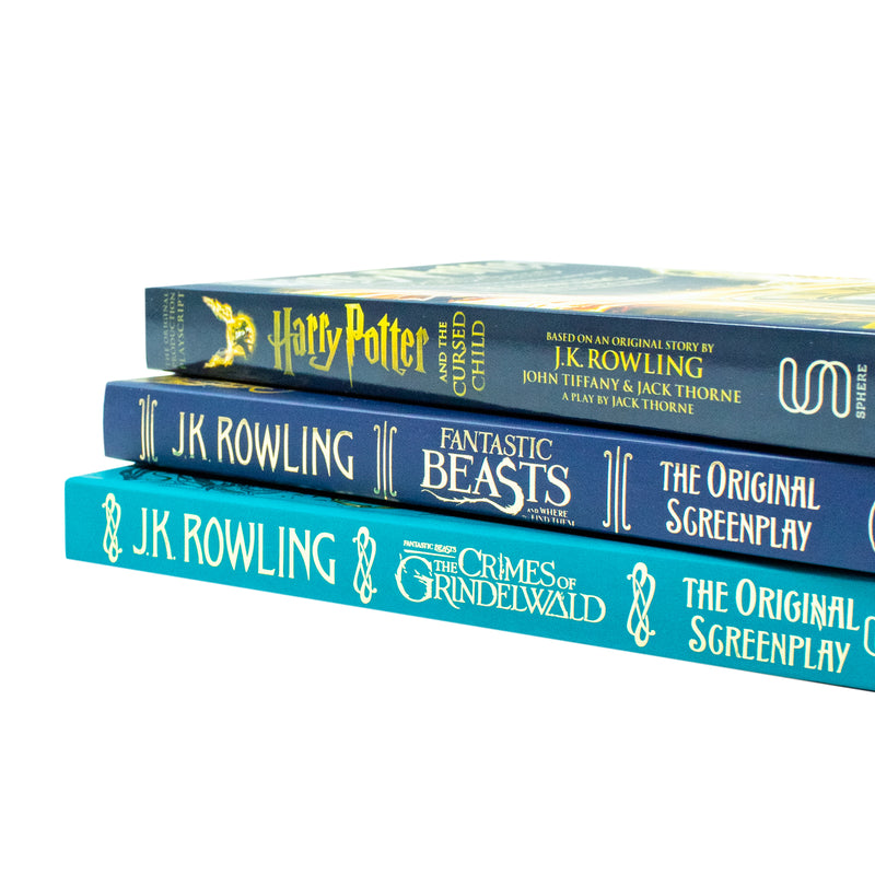 J.K. Rowling Collection 3 Books Screenplay Set (Fantastic Beasts and Where to Find Them, The Crimes of Grindelwald, Harry Potter and the Cursed Child - Parts One and Two)