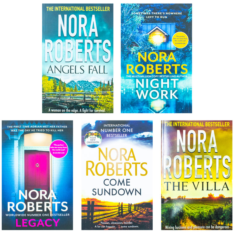 Nora Roberts 5 books set ( The Villa, Angels Fall, Nightwork, Legacy, Come Sundown)