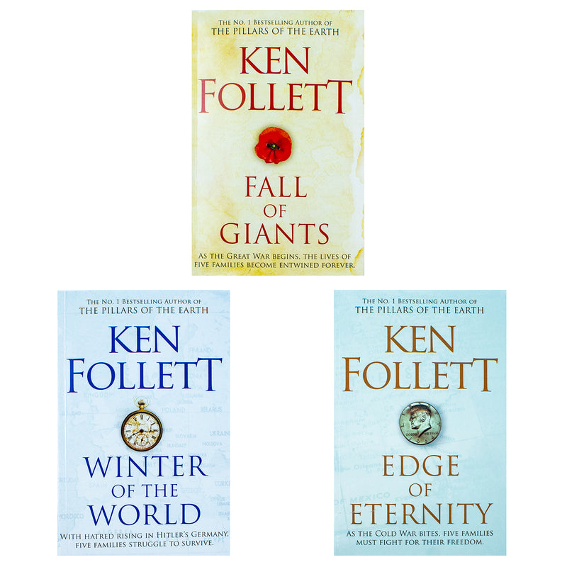 The Century Trilogy Collection 3 Books Set by Ken Follett (Fall of Giants, Winter of the World, Edge of Eternity)