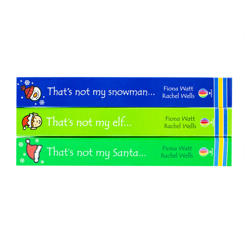 Thats Not My Christmas Collection 3 Books Set Touchy-Feely Santa, Elf, Snowman