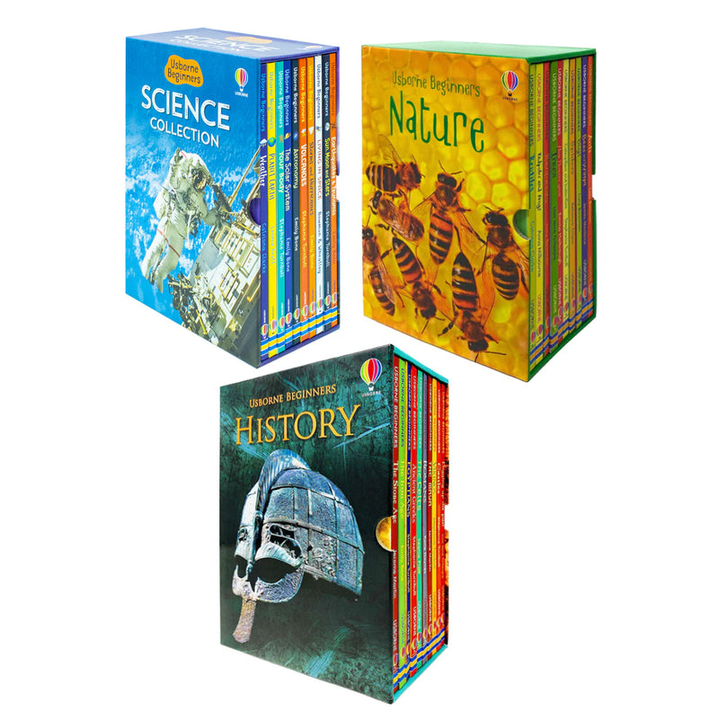 Usborne Beginners Series 30 Books Collection Box Set (History- Nature- Science)