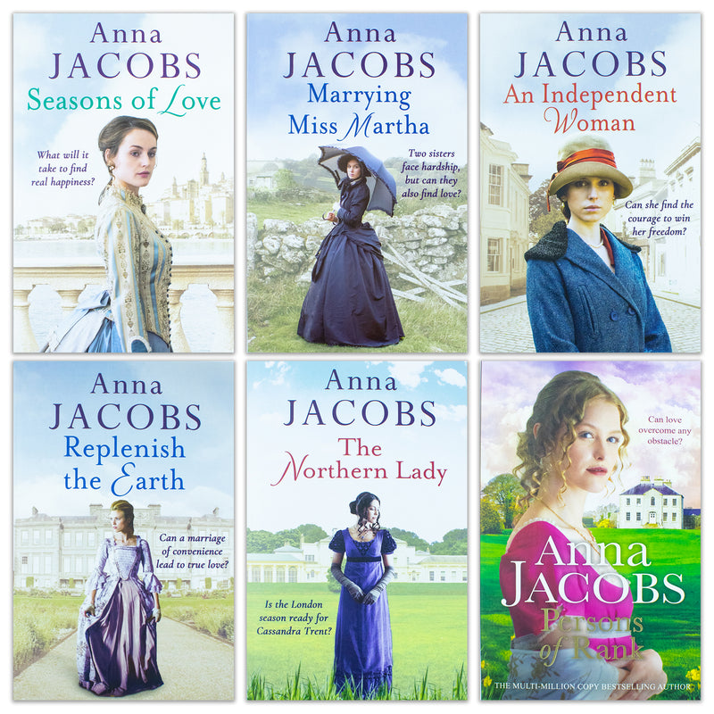 Anna Jacobs 6 Books Set Collection (Seasons of Love, Marrying Miss Martha, An Independent Women, Replenish the Earth & More)