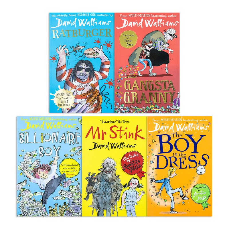 The World Of David Walliams Collection - 5 Paperback Books for Kids (Shrinwrap)