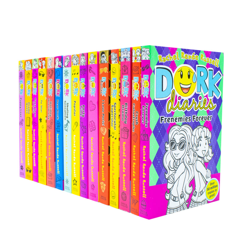 Dork Diaries 15 Book Set Collection Volume 1-15 By Rachel Renee Rushell