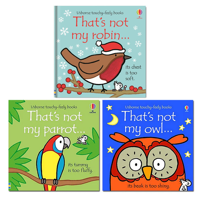 That's not my Bird Collection 3 Book Set By Fiona Watt ( Parrot, Robin, Owl