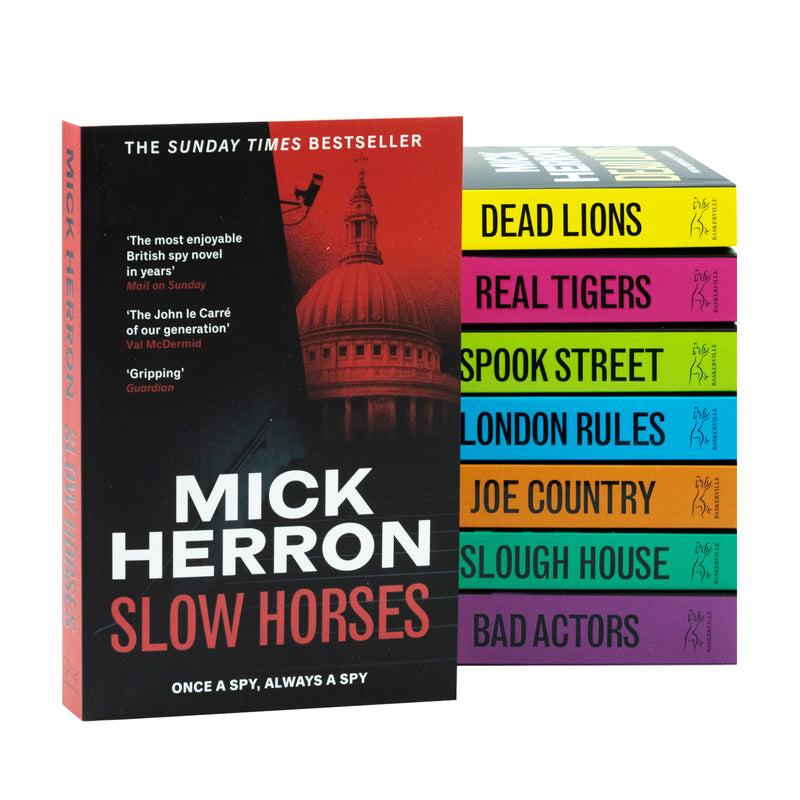 Slough House Thriller Series 8 Books Collection Set By Mick Herron | Slow Horses, Dead Lions, Real Tigers, Spook Street, London Rules, Joe Country