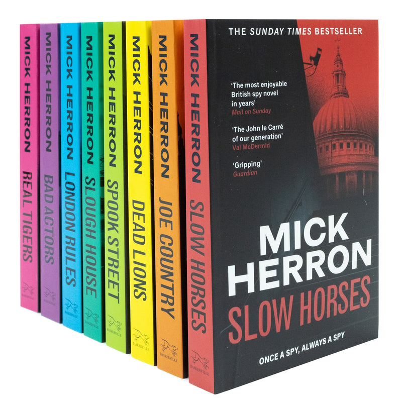 Slough House Thriller Series 8 Books Collection Set By Mick Herron | Slow Horses, Dead Lions, Real Tigers, Spook Street, London Rules, Joe Country