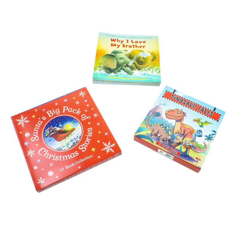 Ultimate Christmas Storytime Bundle, Santa’s Big Pack, Dinosaur Tales, and Why I Love Collection, 30 Festive Picture Books for Kids